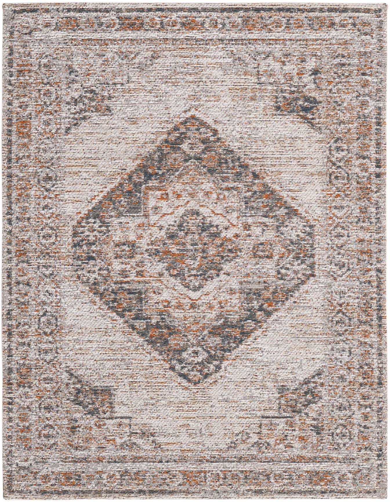 A 2x3 rectangular Rugs.com Timeles rug featuring a traditional medallion pattern in ivory, cream, and subtle orange tones.