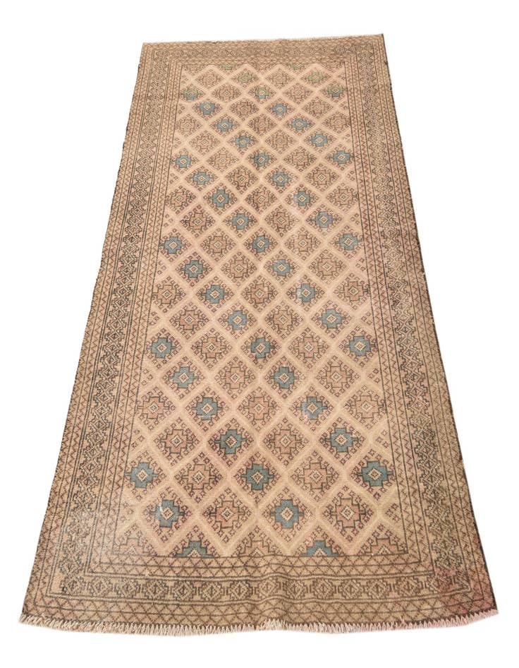 Detail image of  3' 9 x 5' 7  Hand Knotted Torkaman Persian Wool Rug