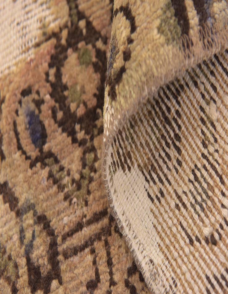 Detail image of  3' 5 x 5'  Hand Knotted Ultra Vintage Persian Wool Rug