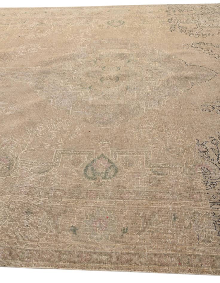 Detail image of  10' x 13'  Hand Knotted Ultra Vintage Persian Wool Rug