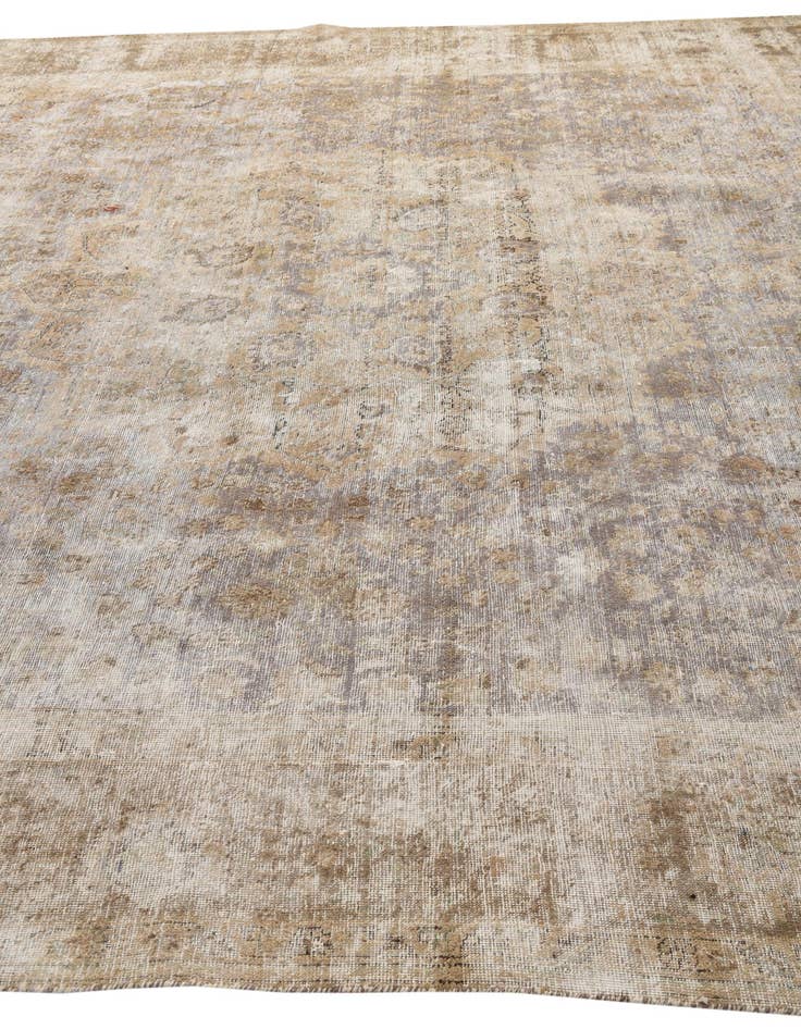 Detail image of  9' 10 x 12'  Hand Knotted Ultra Vintage Persian Wool Rug