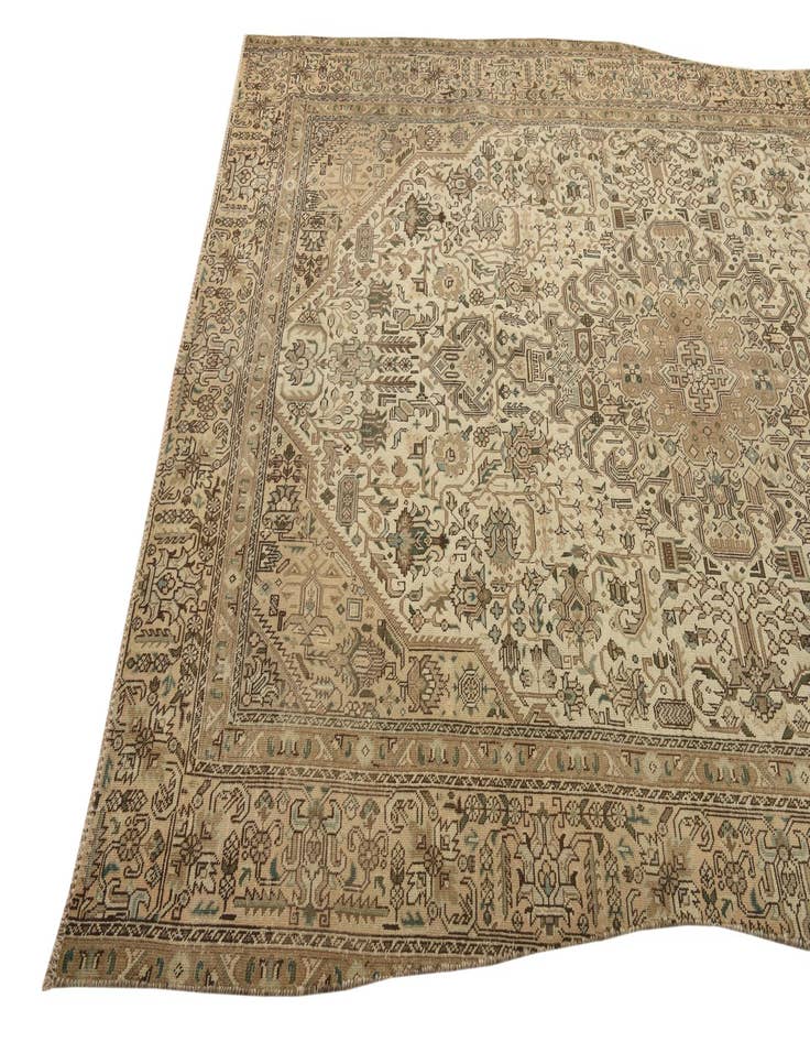 Detail image of 6' 5 x 9' 6 Hand Knotted Ultra Vintage Persian Wool Rug