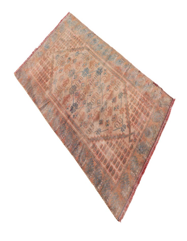 Detail image of  2' 6 x 4' 3  Hand Knotted Ultra Vintage Persian Wool Rug