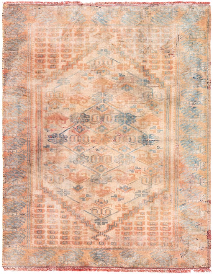  2' 6 x 4' 3  Hand Knotted Ultra Vintage Persian W...
