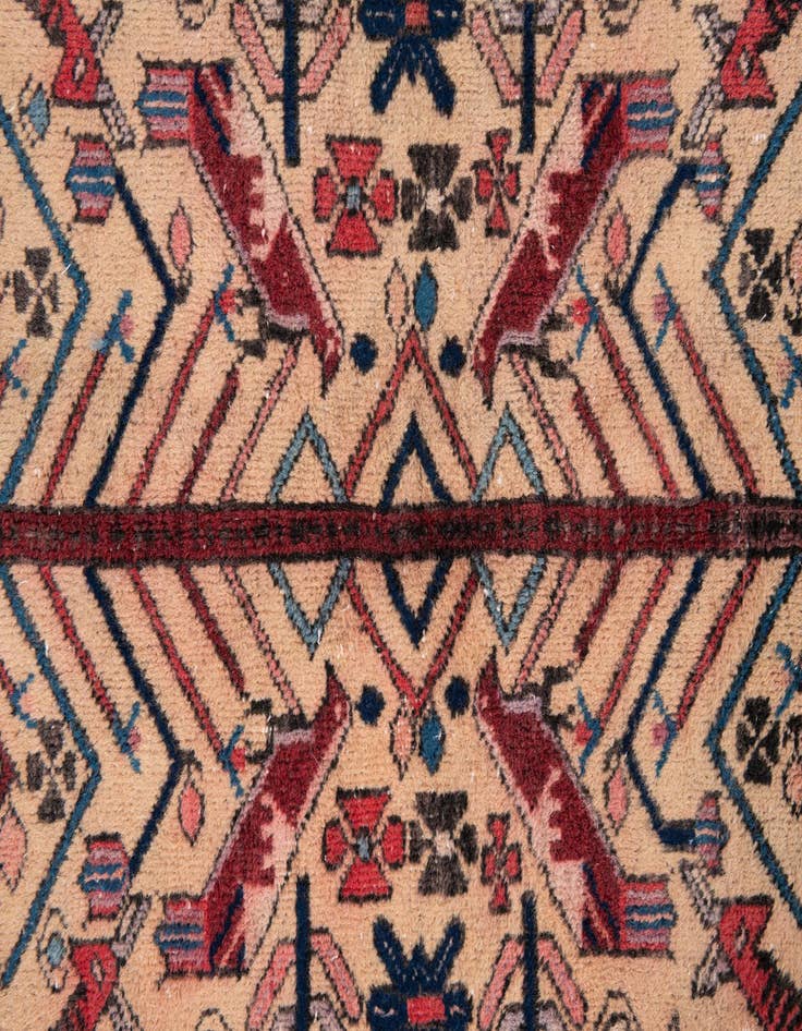 Detail image of  4' 7 x 6'  Hand Knotted Ultra Vintage Persian Wool Rug