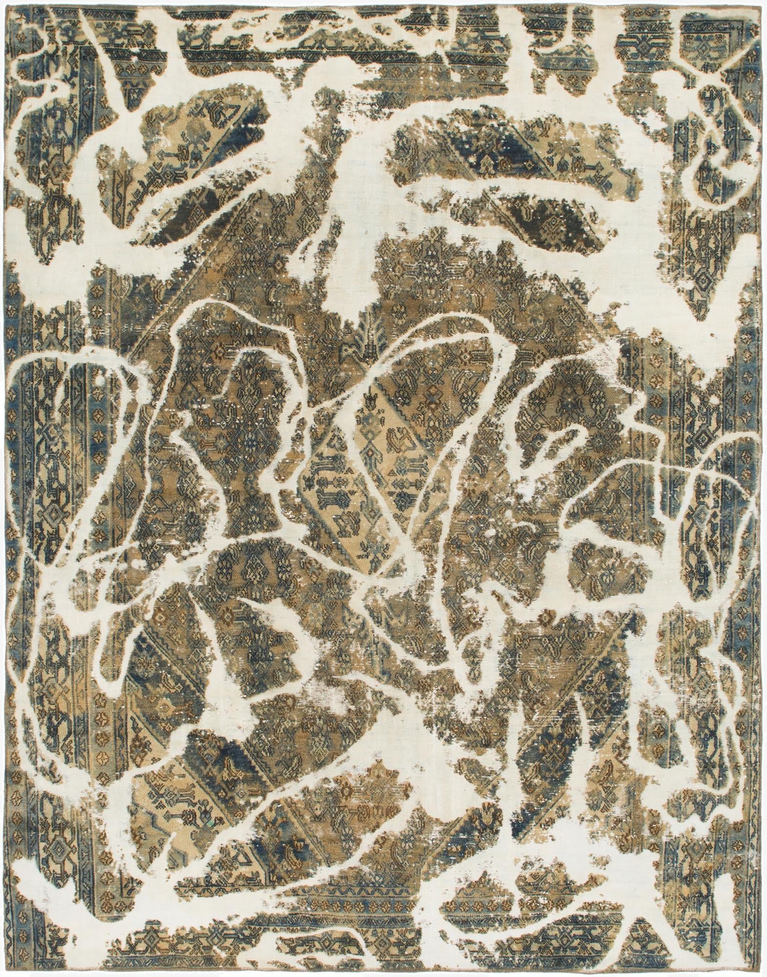  8' 2 x 10' 7  Hand Knotted Ultra Vintage Persian Wool Rug