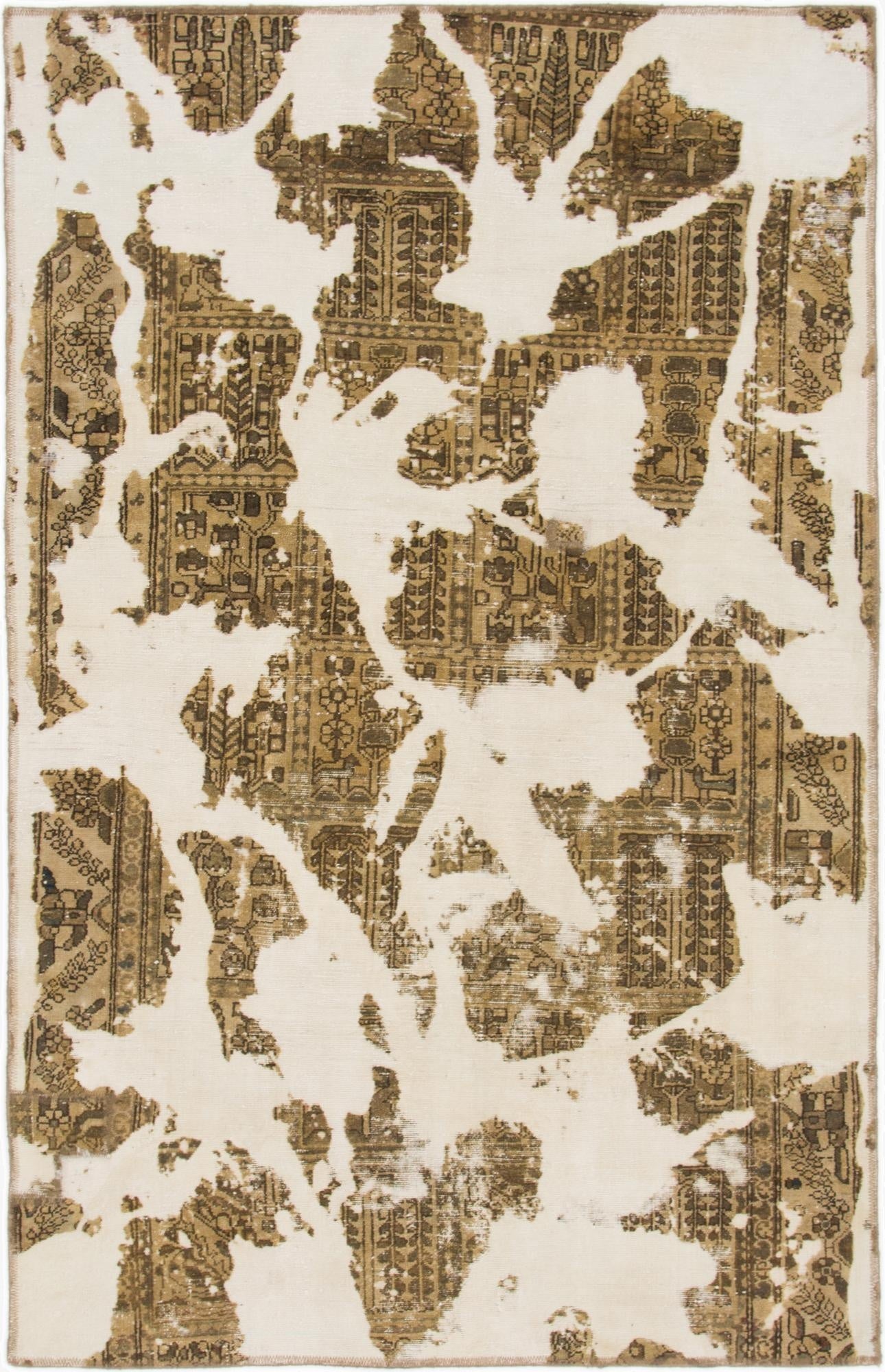  4' 8 x 7' 4  Hand Knotted Ultra Vintage Persian Wool Rug