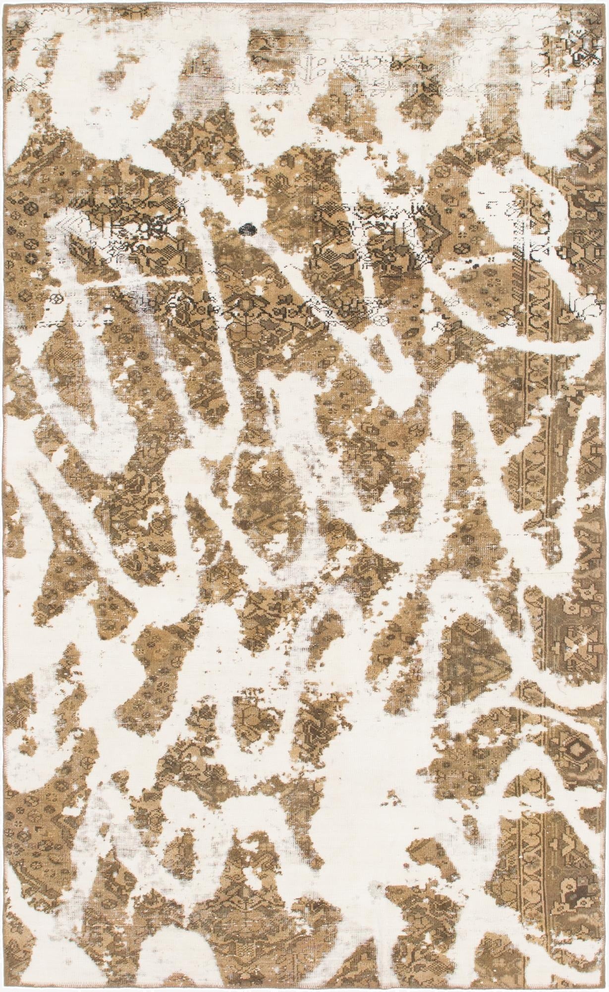  5' 4 x 8' 10  Hand Knotted Ultra Vintage Persian Wool Rug