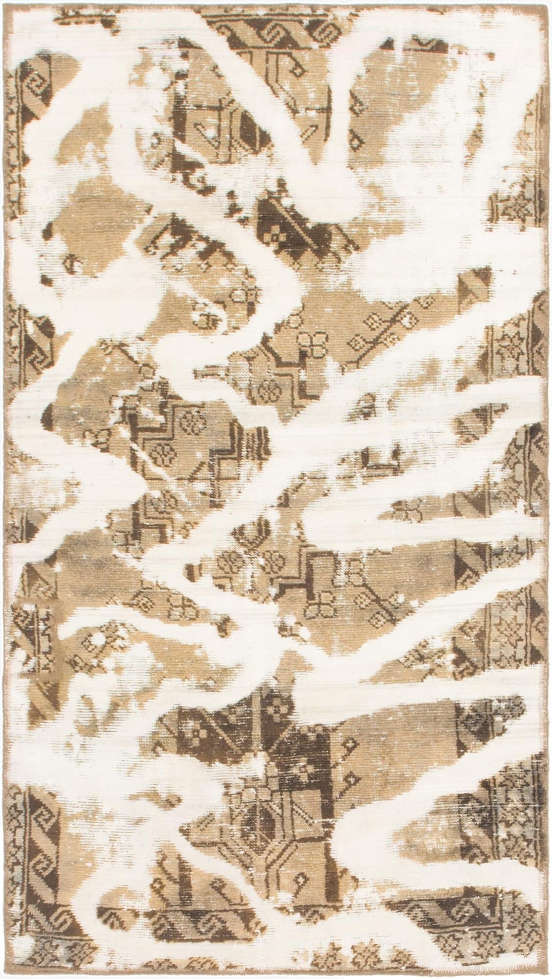  3' 2 x 6'  Hand Knotted Ultra Vintage Persian Wool Rug