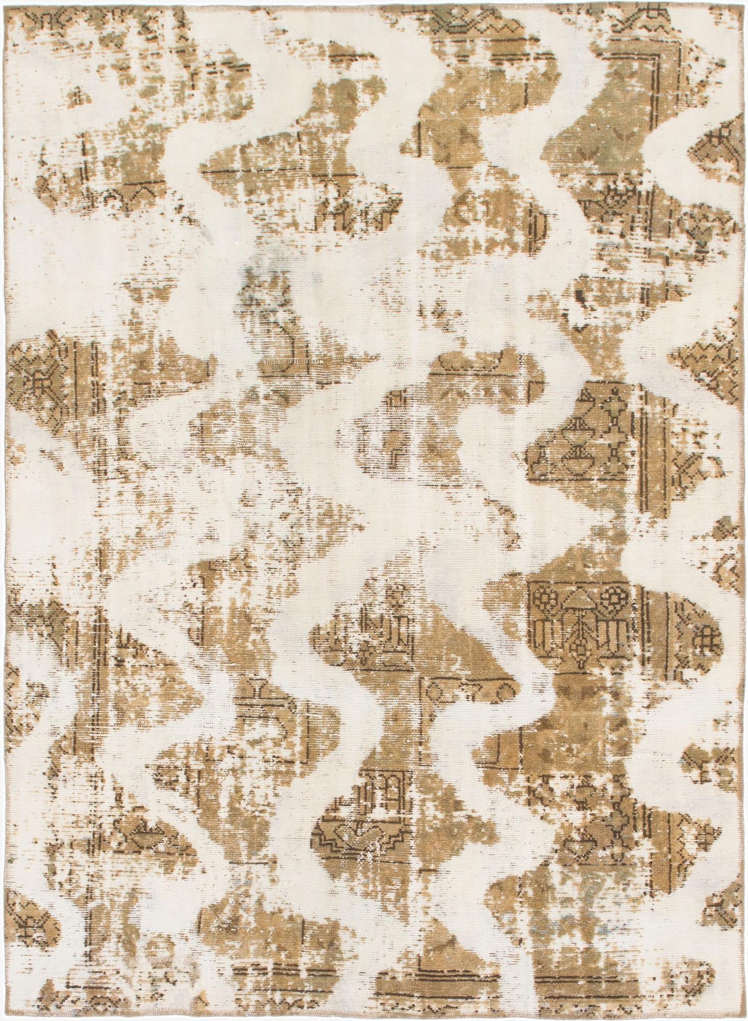  5' 10 x 8'  Hand Knotted Ultra Vintage Persian Wool Rug