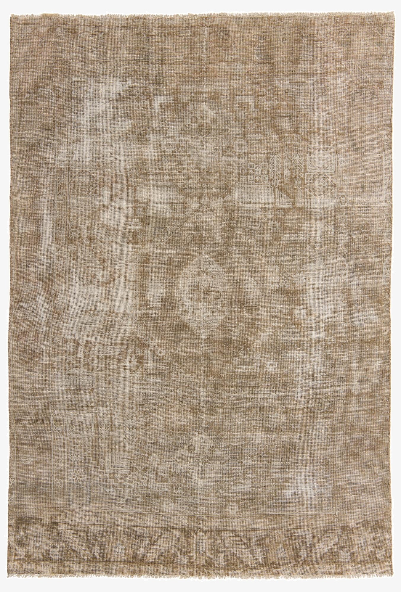  6' 6 x 9' 5  Hand Knotted Ultra Vintage Persian Wool Rug