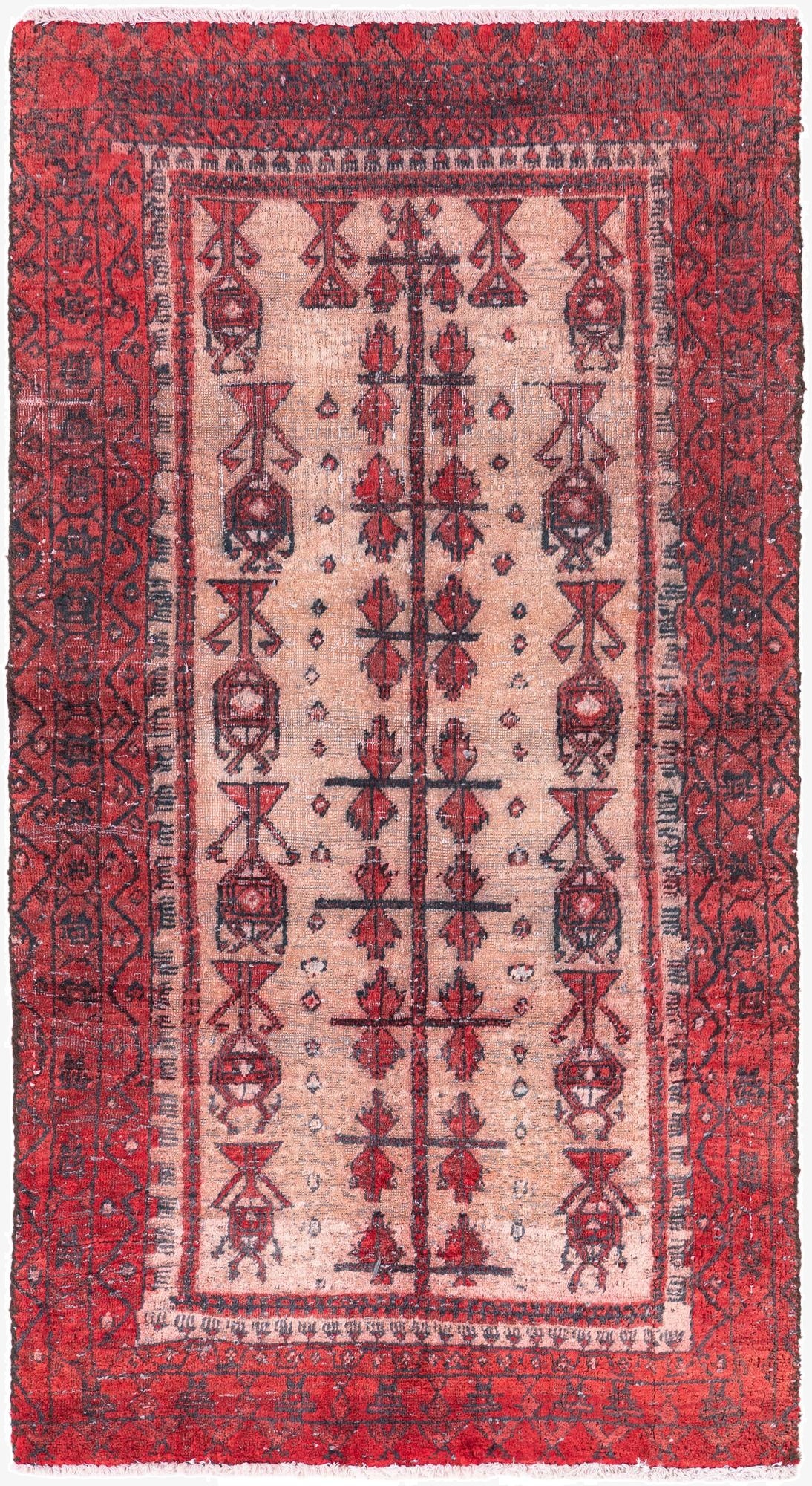  2' 9 x 5' 1  Hand Knotted Ultra Vintage Persian Wool Rug