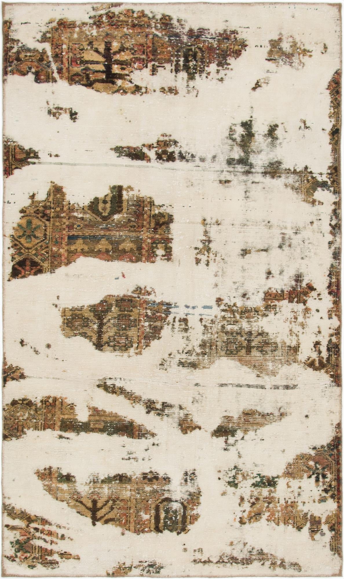  4' 10 x 8' 3  Hand Knotted Ultra Vintage Persian Wool Rug