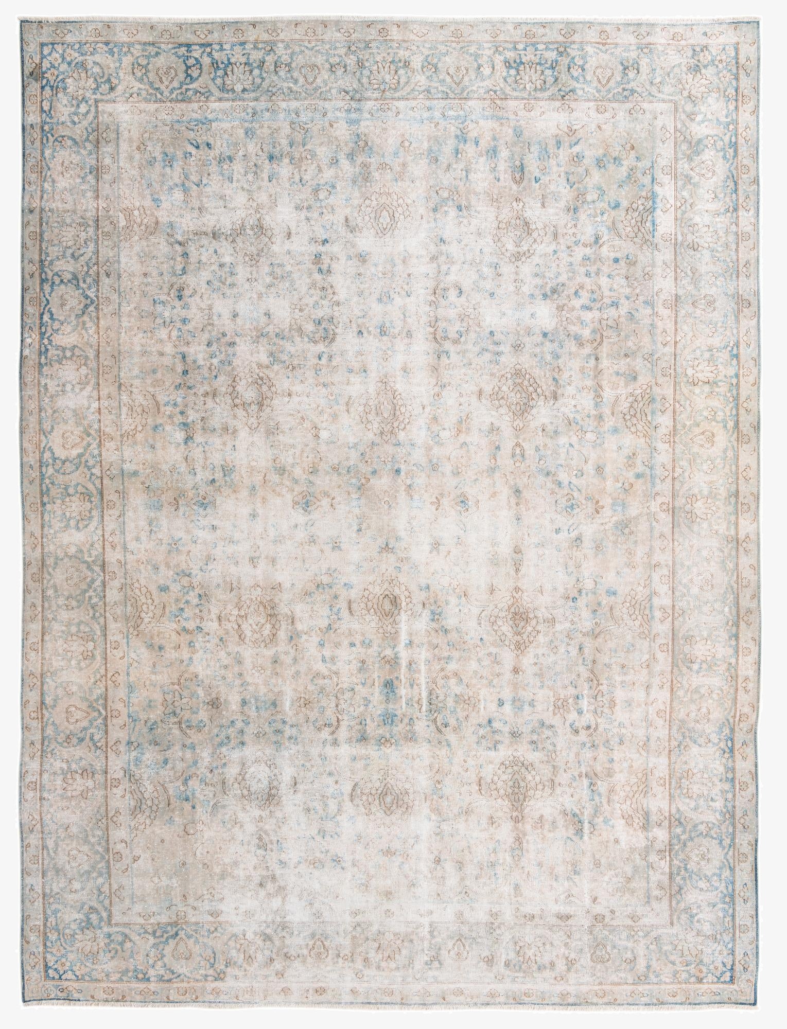  9' 7 x 12' 9  Hand Knotted Ultra Vintage Persian Wool Rug