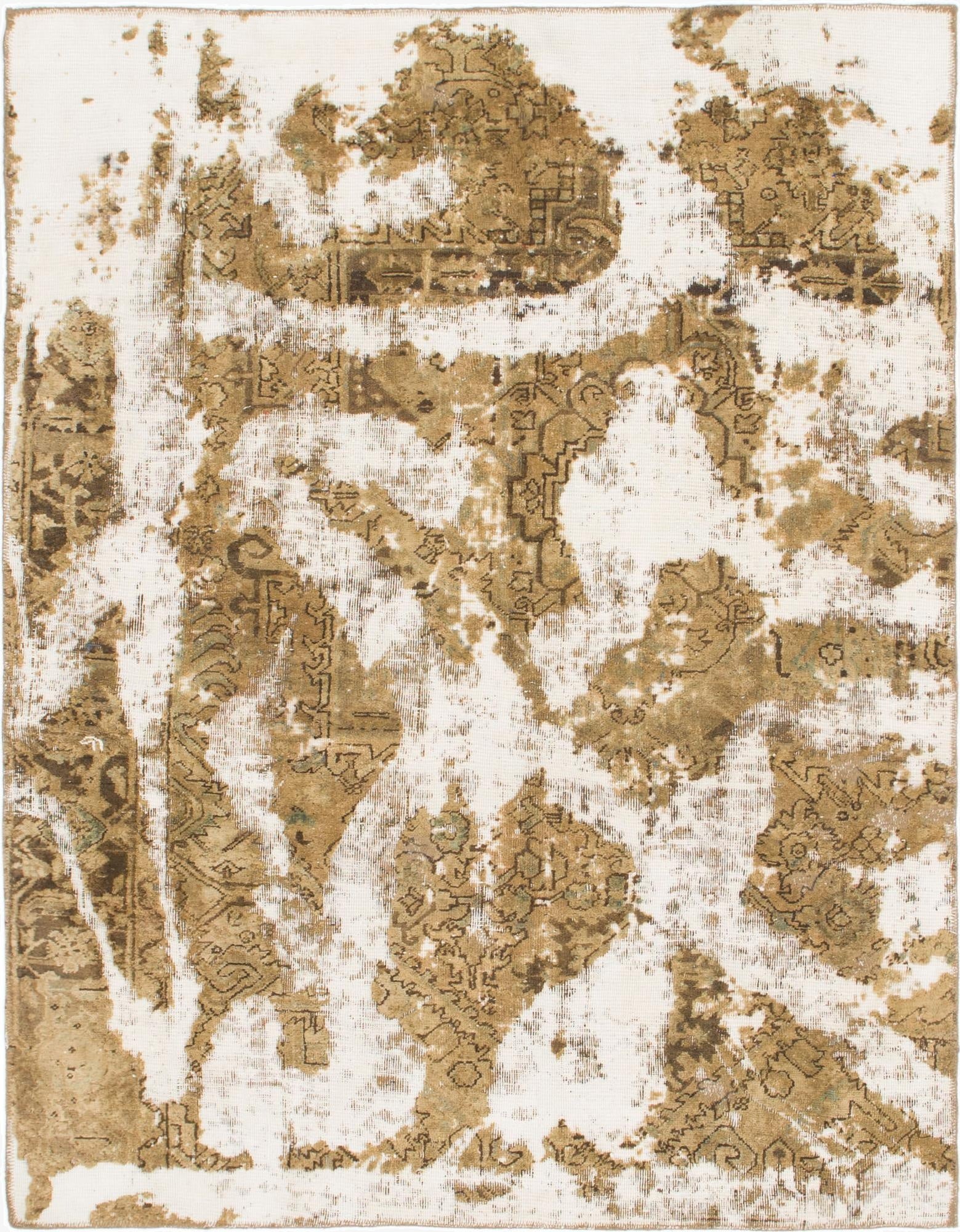  5' 2 x 6' 7  Hand Knotted Ultra Vintage Persian Wool Rug