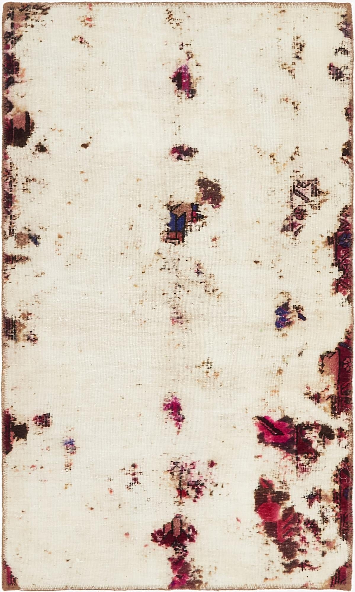  3' 4 x 5' 7  Hand Knotted Ultra Vintage Persian Wool Rug