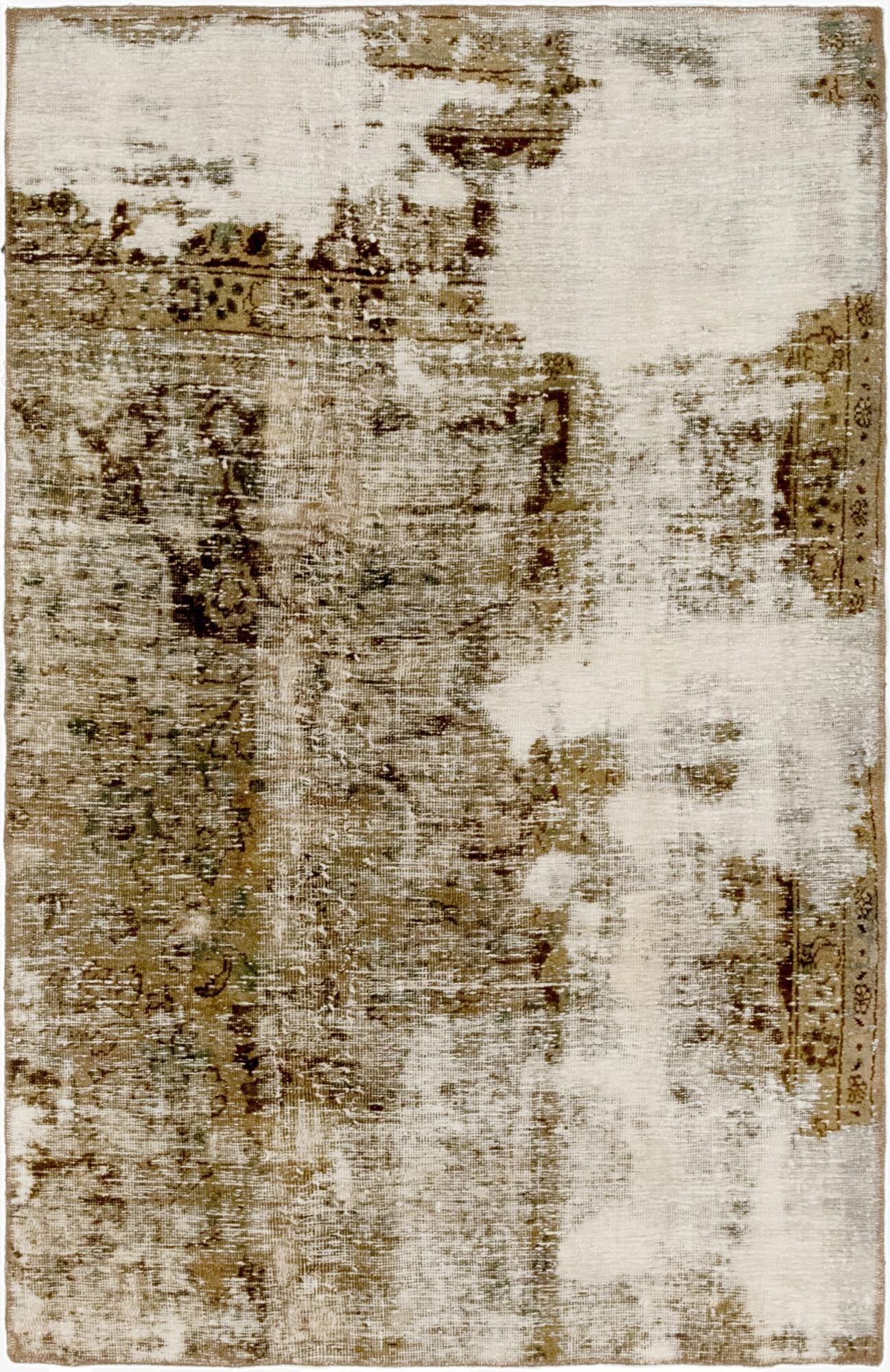  4' 2 x 6' 4  Hand Knotted Ultra Vintage Persian Wool Rug