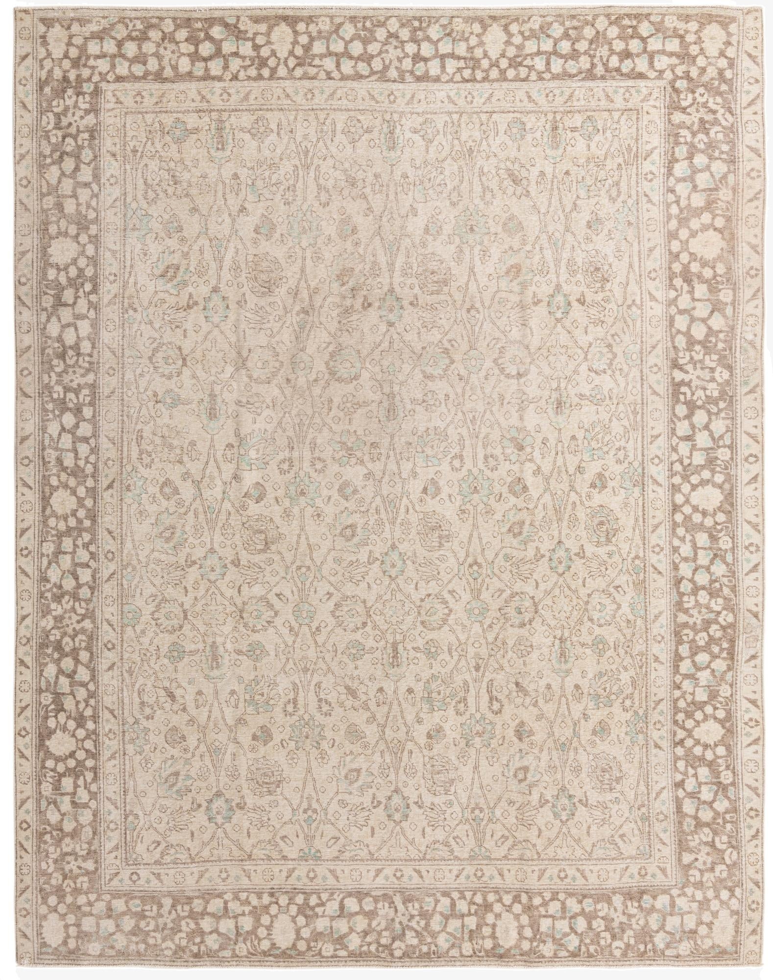  9' 7 x 12' 4  Hand Knotted Ultra Vintage Persian Wool Rug