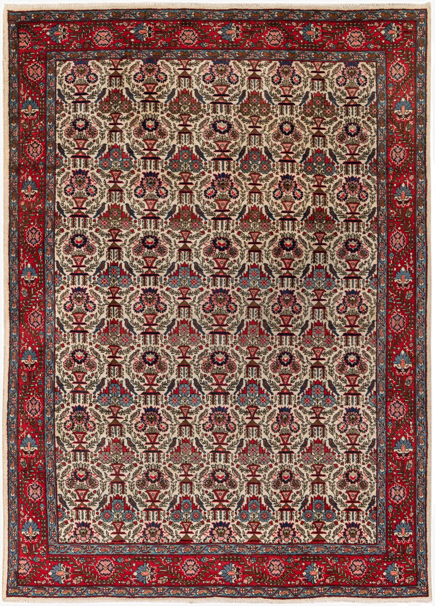  6' 11 x 9' 9  Hand Knotted Varamin Wool Rug