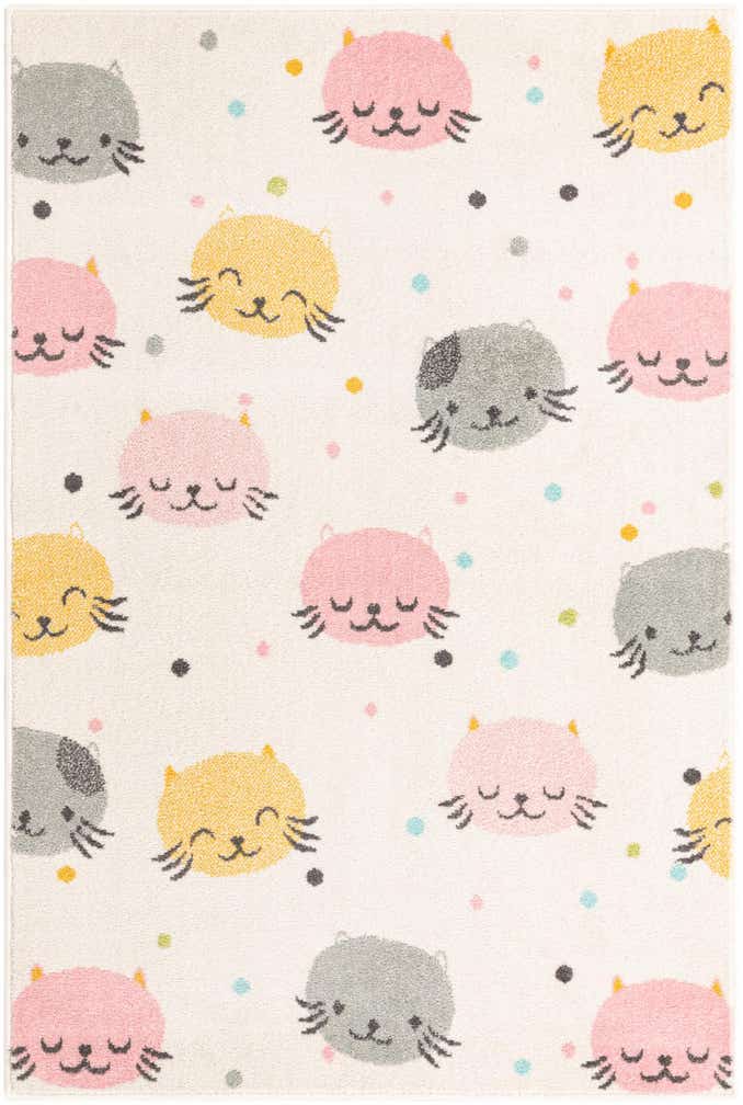 Ivory 4' x 6' Cats Whimsy Kids Rug | Rugs.com