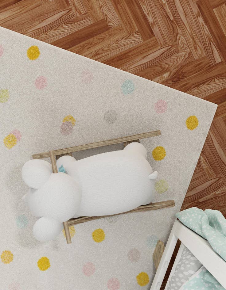 Detail image of  7' 10 x 10' Polka Dot Whimsy Kids Rug