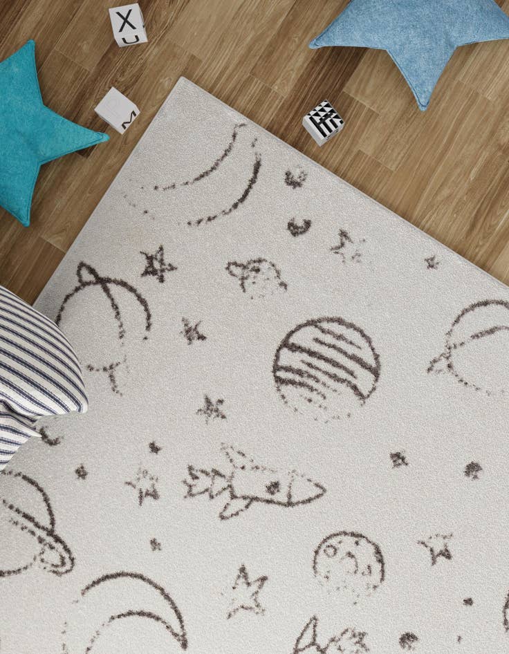 Detail image of  3' 11 x 5' 11 Planets Whimsy Kids Rug