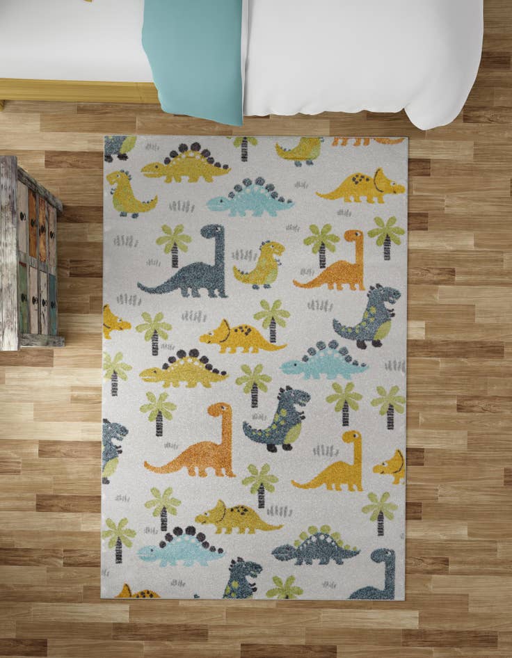 Detail image of  4' 1 x 6' 1 Dinosaur Whimsy Kids Rug