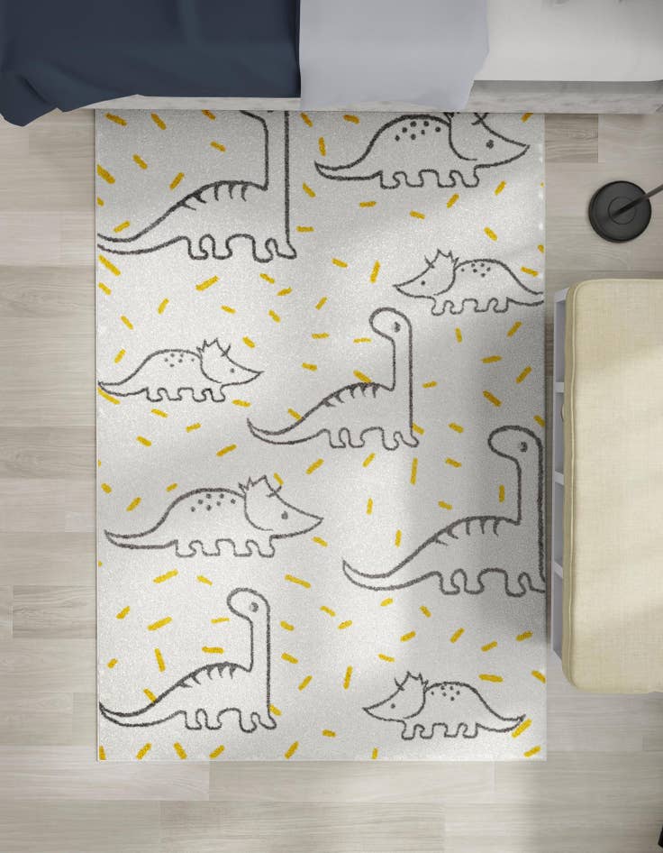 Detail image of  7' 10 x 10' Dinosaur Whimsy Kids Rug