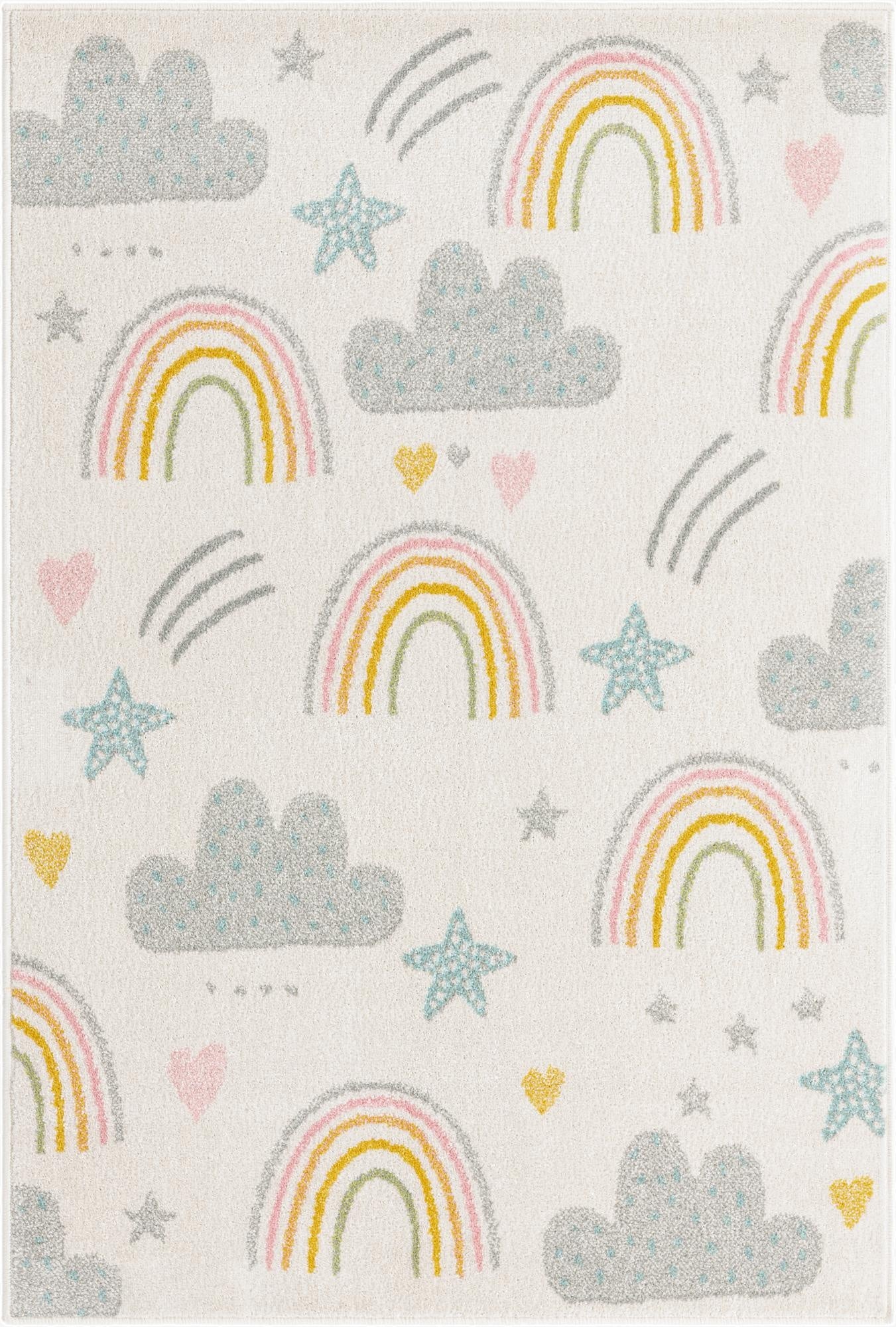  4' x 6' Clouds and Rainbows Whimsy Kids Rug