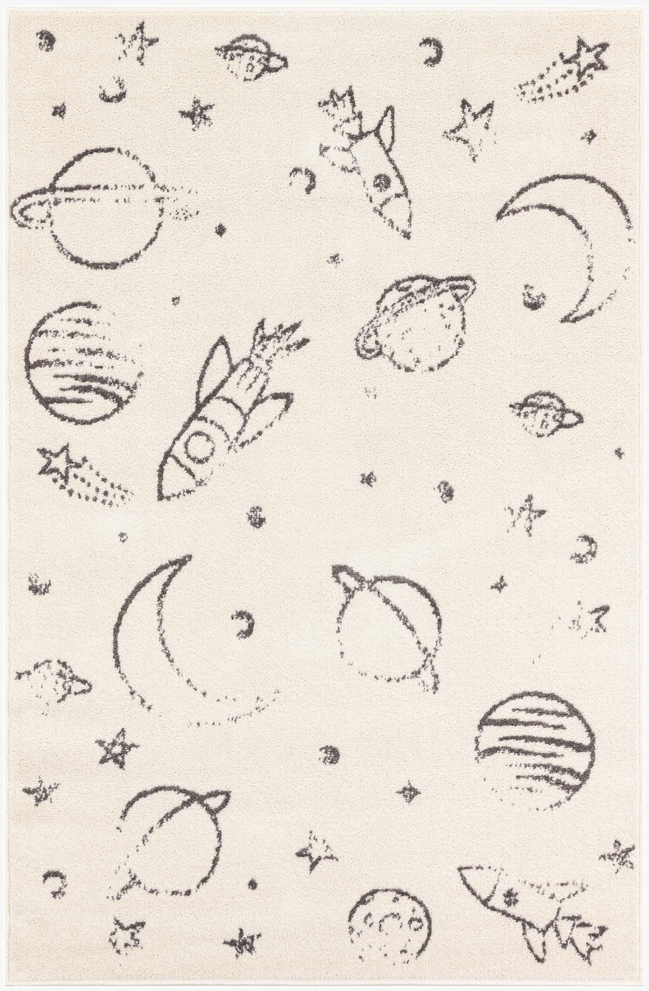  3' 11 x 5' 11 Planets Whimsy Kids Rug