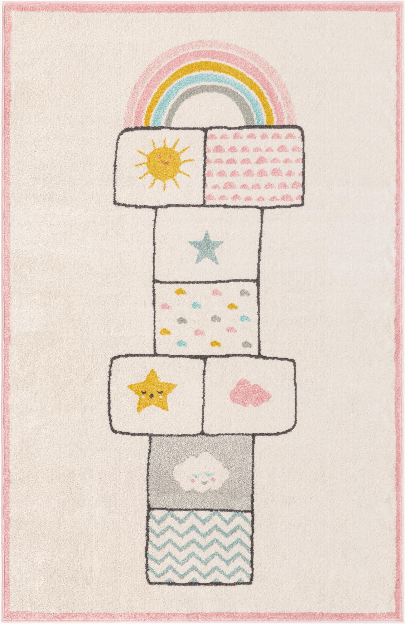 Primary image  5' 3 x 8' Hopscotch Whimsy Kids Rug