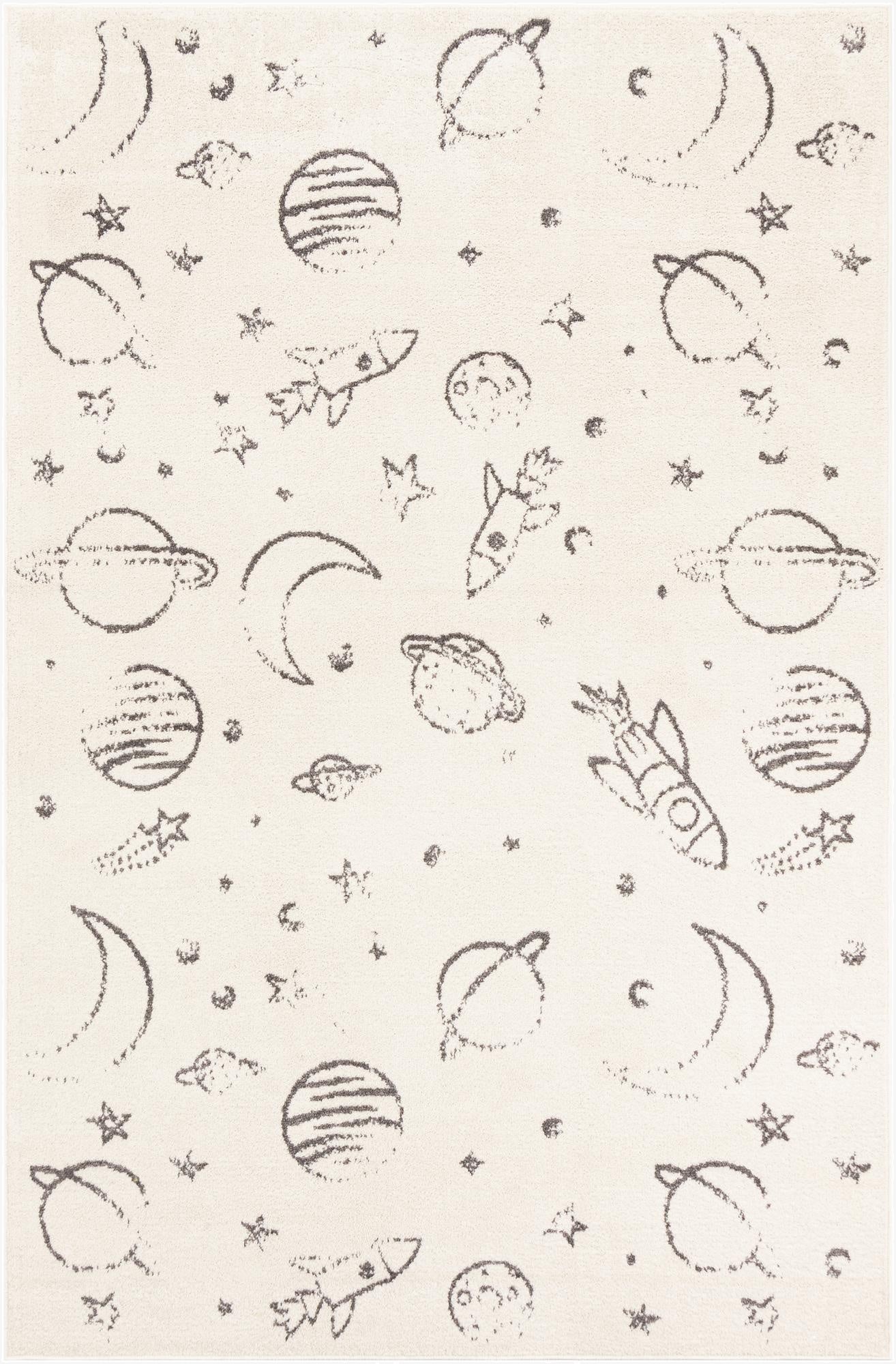  5' 3 x 8' Planets Whimsy Kids Rug