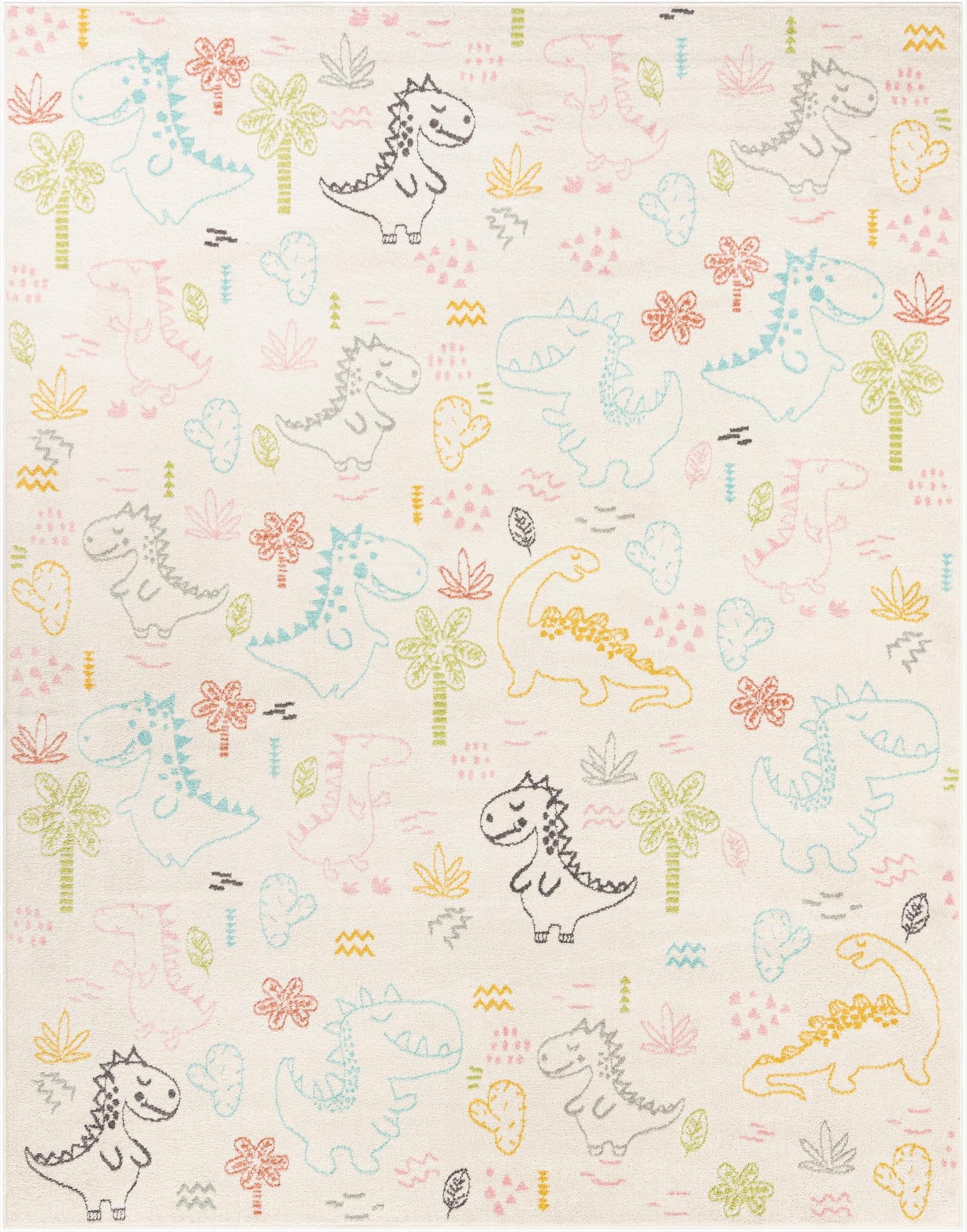  7' 10 x 10' Dinosaur Whimsy Kids Rug