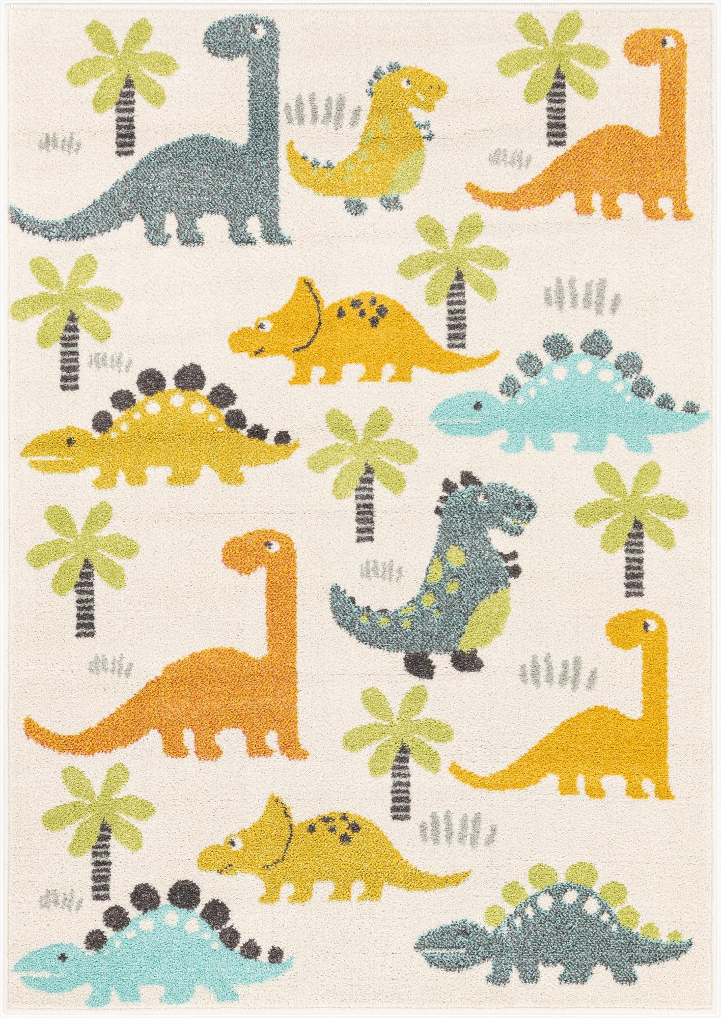 4' 1 x 6' 1 Dinosaur Whimsy Kids Rug