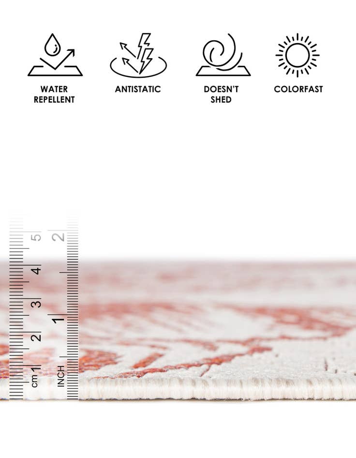 Detail image of  5' 3 x 8'  Washable Coastal Indoor / Outdoor Rug