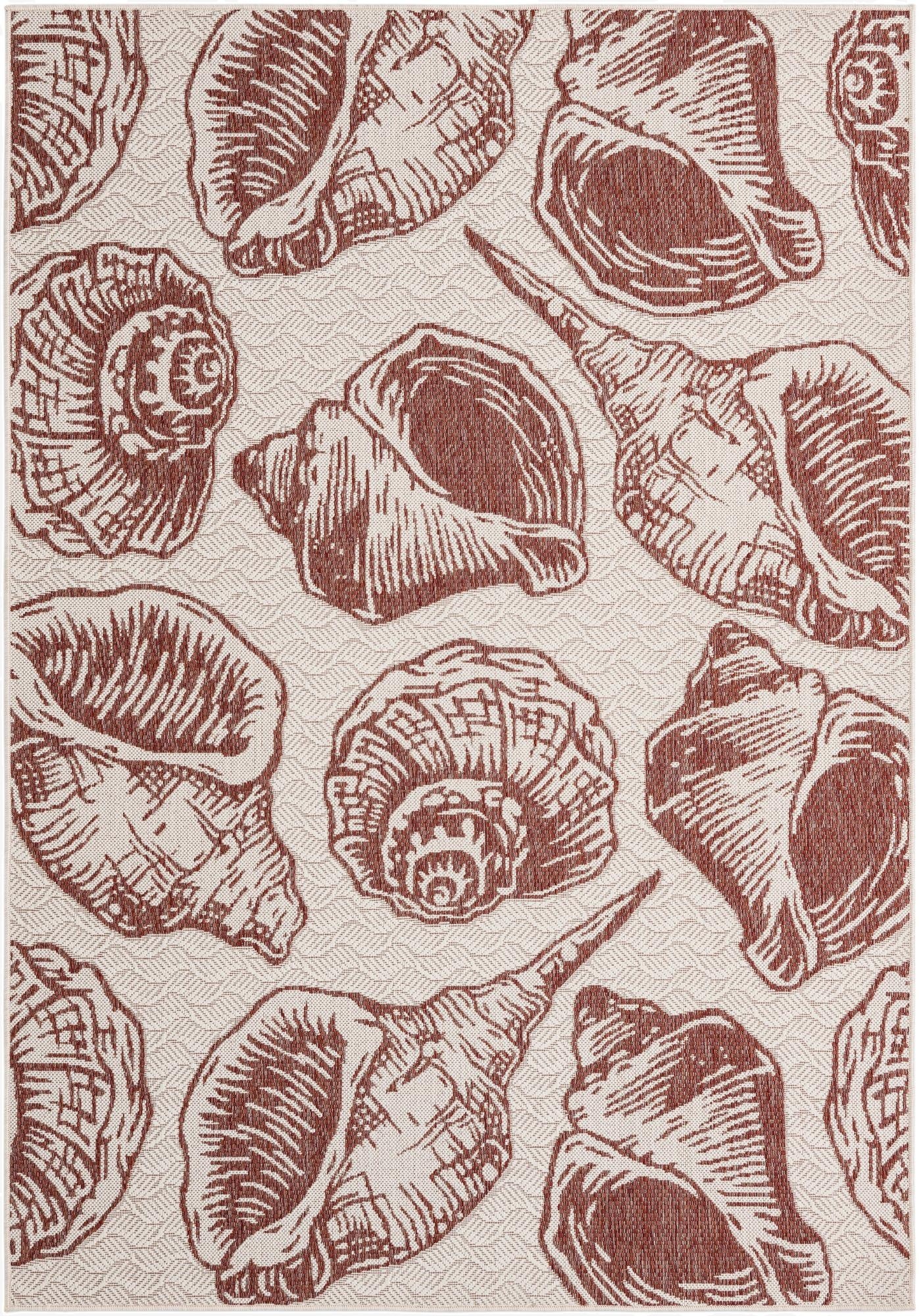  5' 3 x 8'  Washable Coastal Indoor / Outdoor Rug