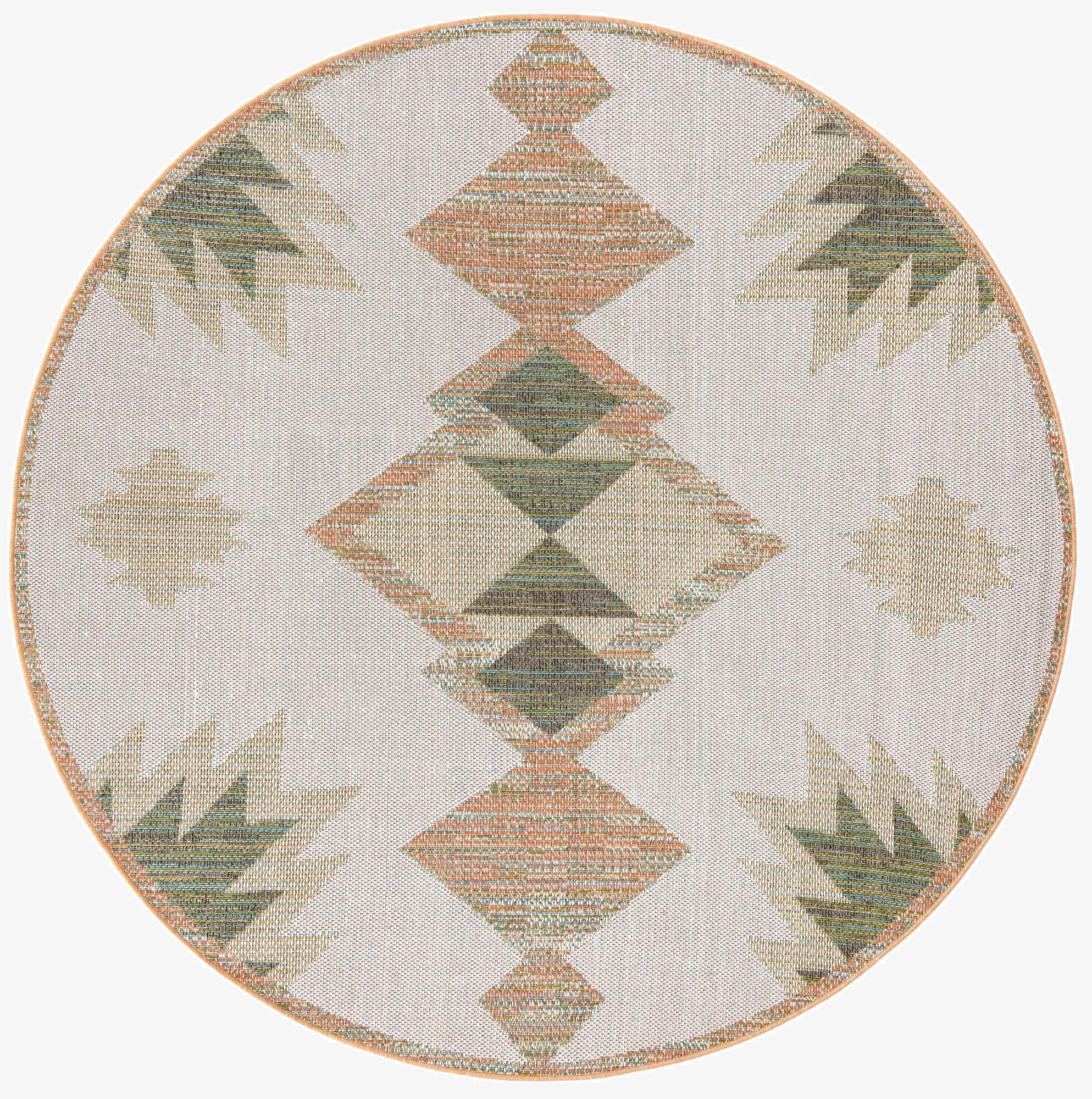  7' 10 x 7' 10  Washable Baja Indoor / Outdoor Round Rug
