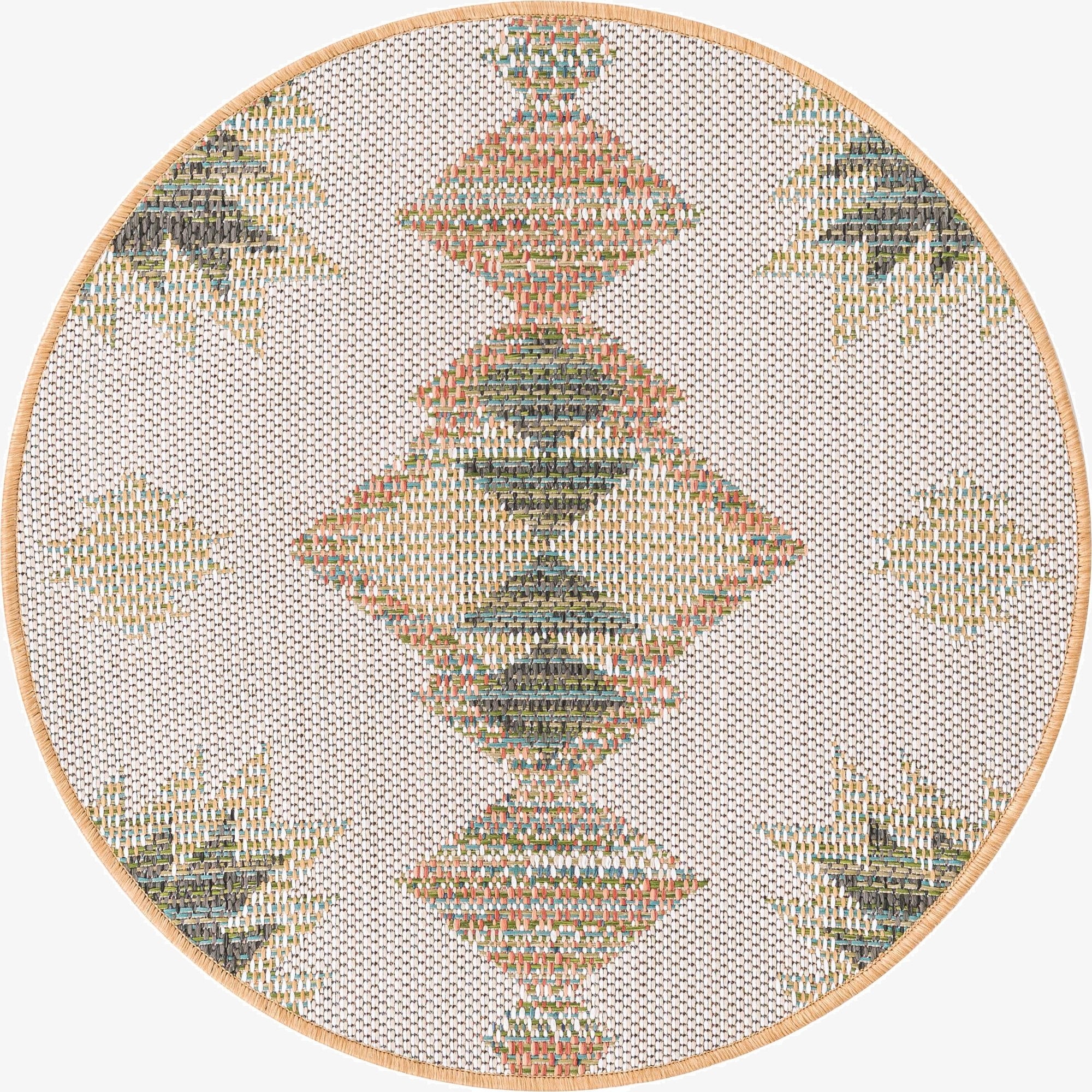  3' 3 x 3' 3  Washable Baja Indoor / Outdoor Round Rug