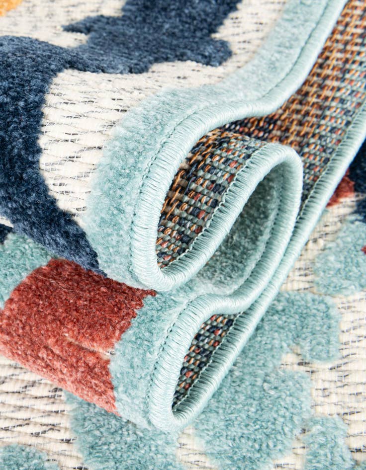 Detail image of  3' 3 x 3' 3  Washable Belize Indoor / Outdoor Round Rug