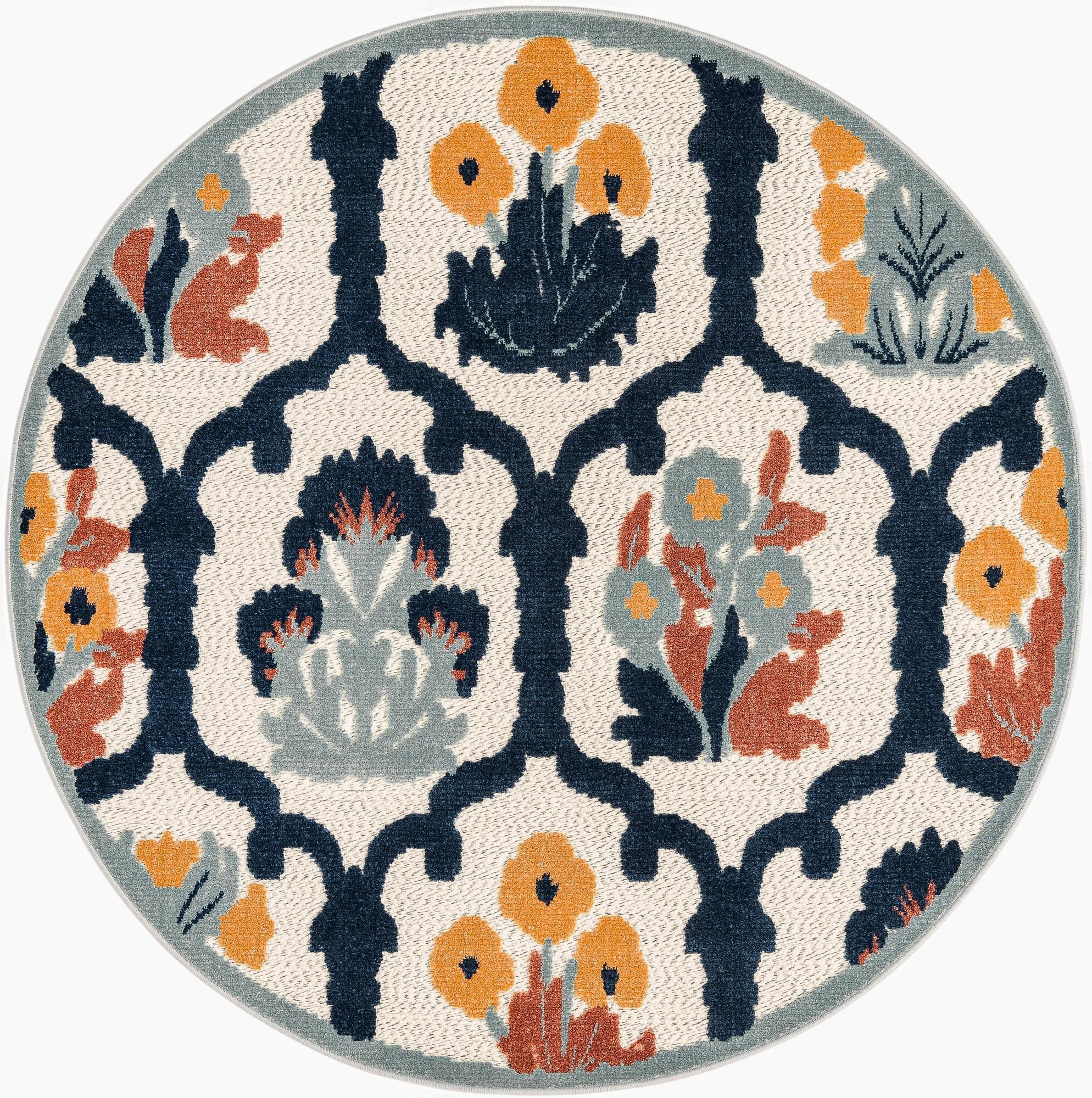  5' 3 x 5' 3  Washable Belize Indoor / Outdoor Round Rug