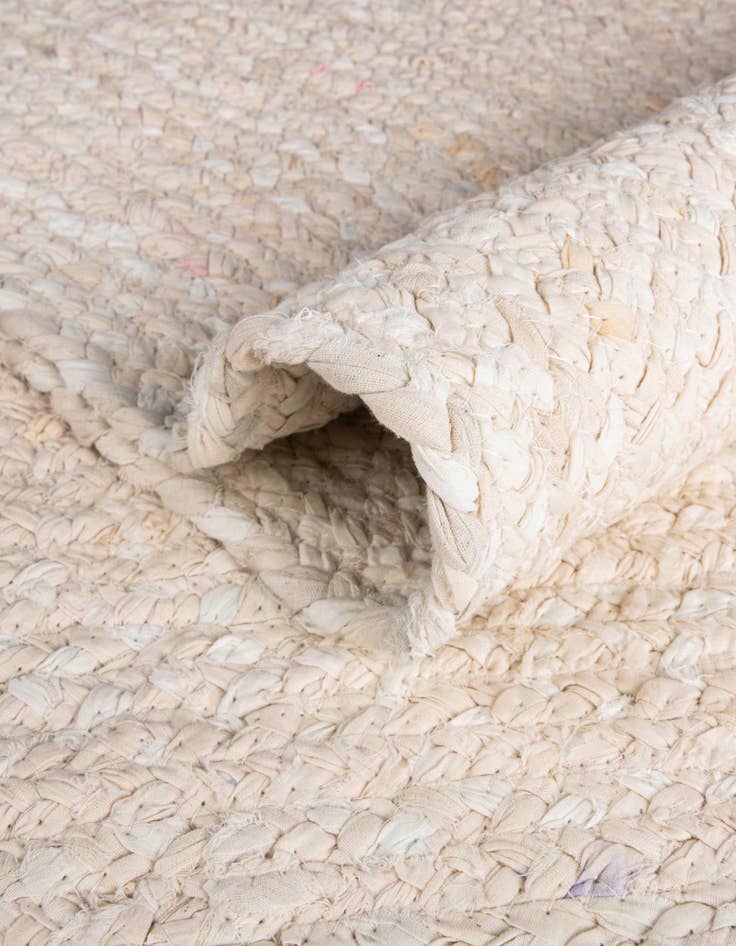 Detail image of  3' 3 x 3' 3  Hand Braided Chindi Round Rug