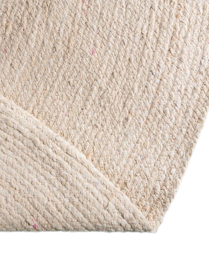 Detail image of  3' 3 x 3' 3  Hand Braided Chindi Round Rug