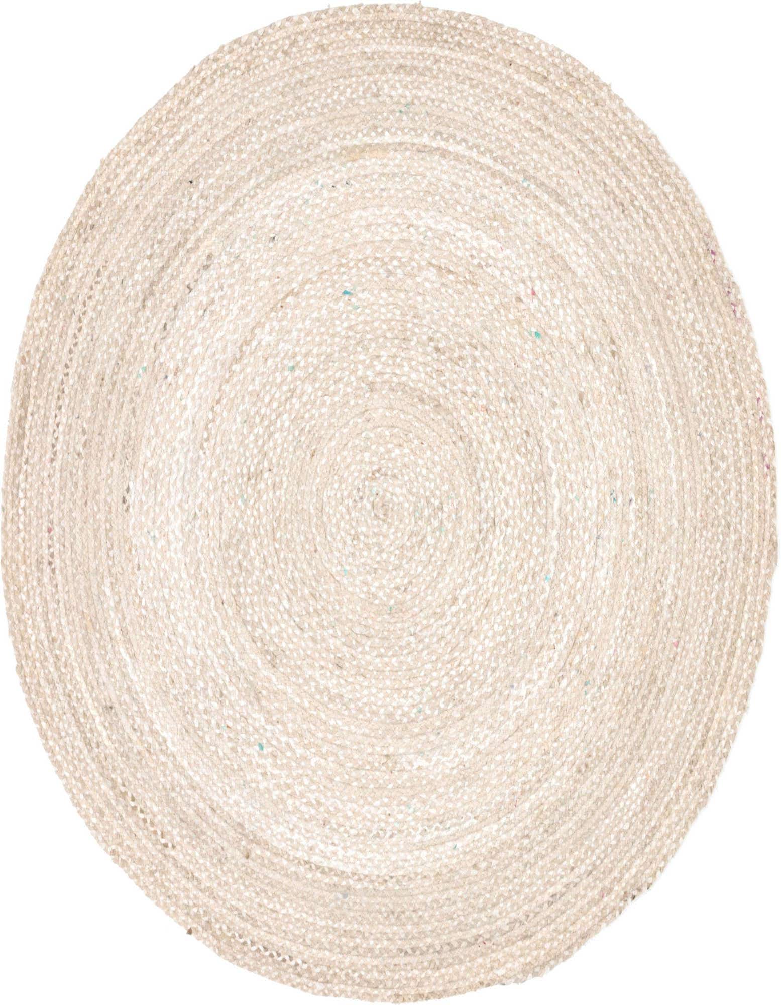 Primary image  8' x 8'  Hand Braided Chindi Round Rug