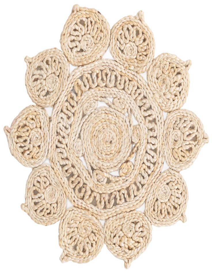 Detail image of  2' x 2'  Hand Braided Jute Round Rug