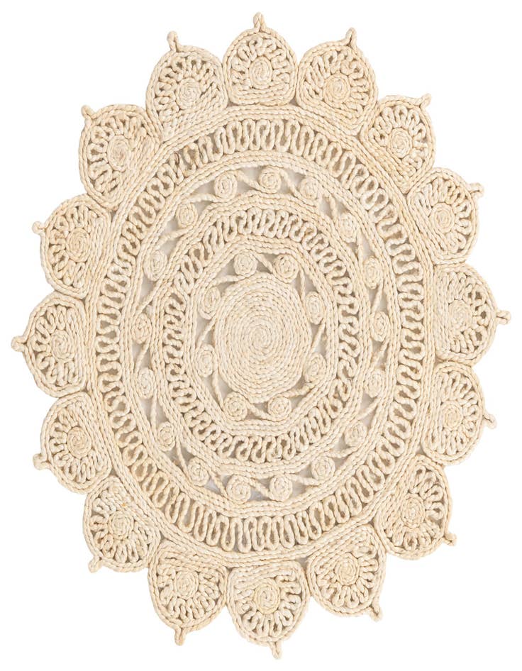 Detail image of  3' 1 x 3' 1  Hand Braided Jute Round Rug