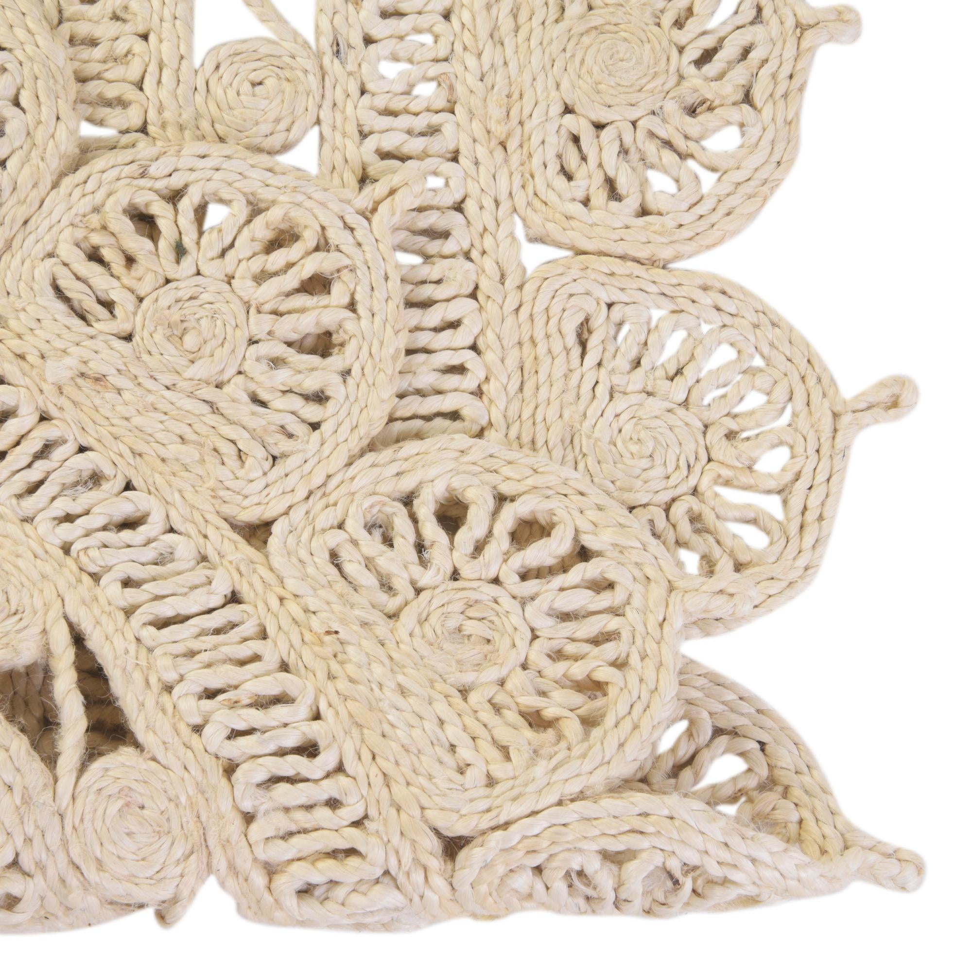  Custom Ivory Braided Jute Round Rug