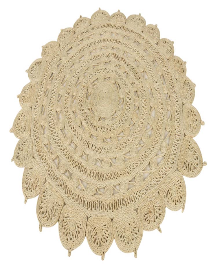 Detail image of  6' 1 x 6' 1  Hand Braided Jute Round Rug