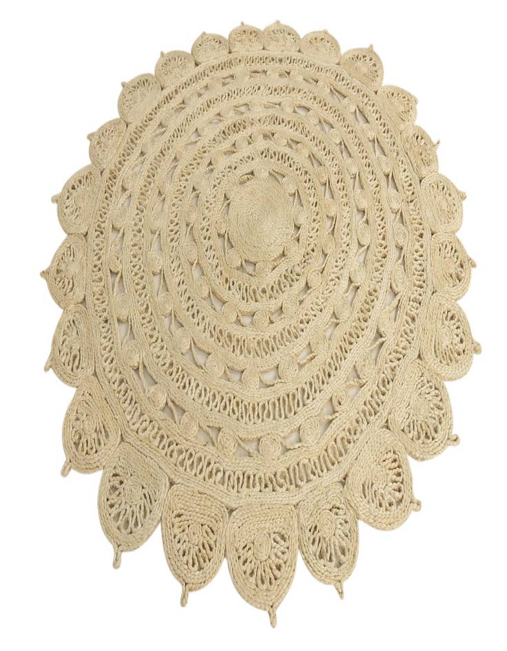 Detail image of  6' 1 x 6' 1  Hand Braided Jute Round Rug