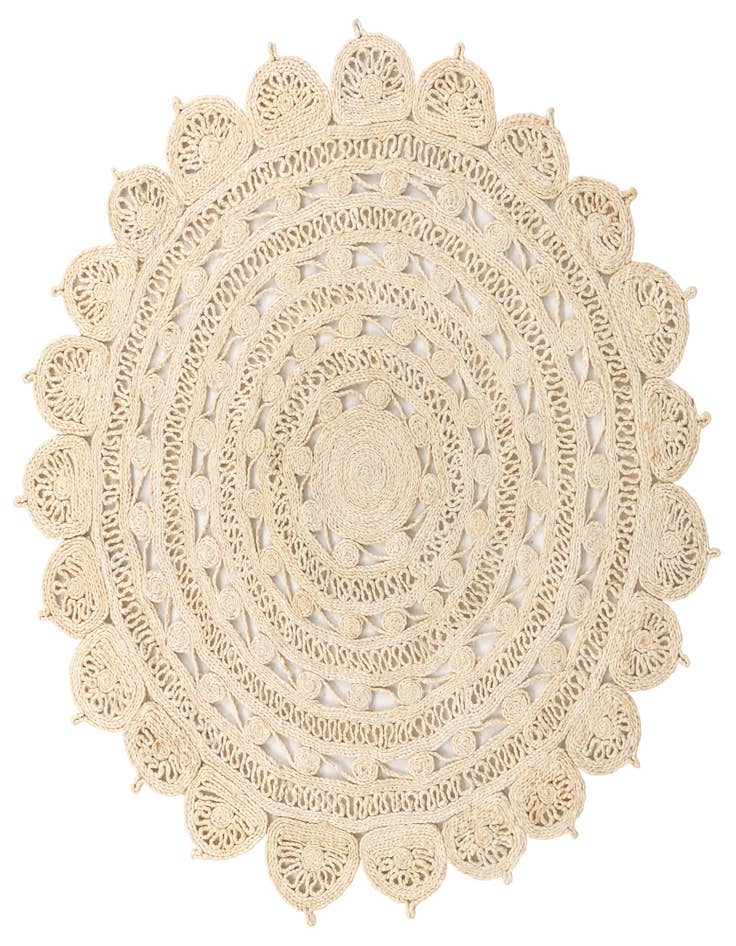 Detail image of  6' 1 x 6' 1  Hand Braided Jute Round Rug