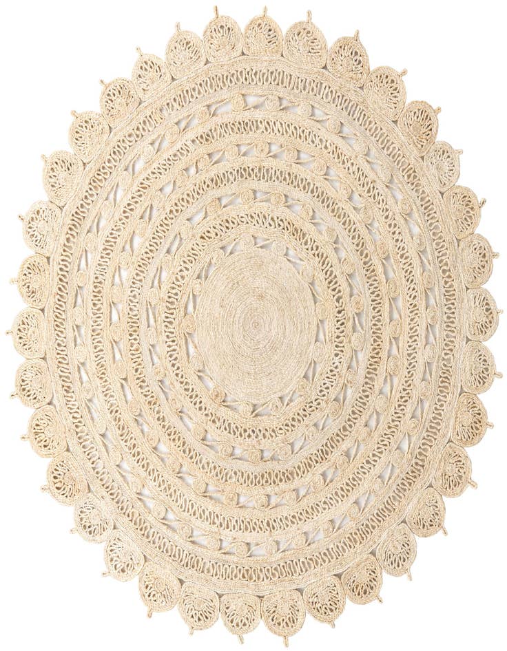 Detail image of  7' 10 x 7' 10  Hand Braided Jute Round Rug